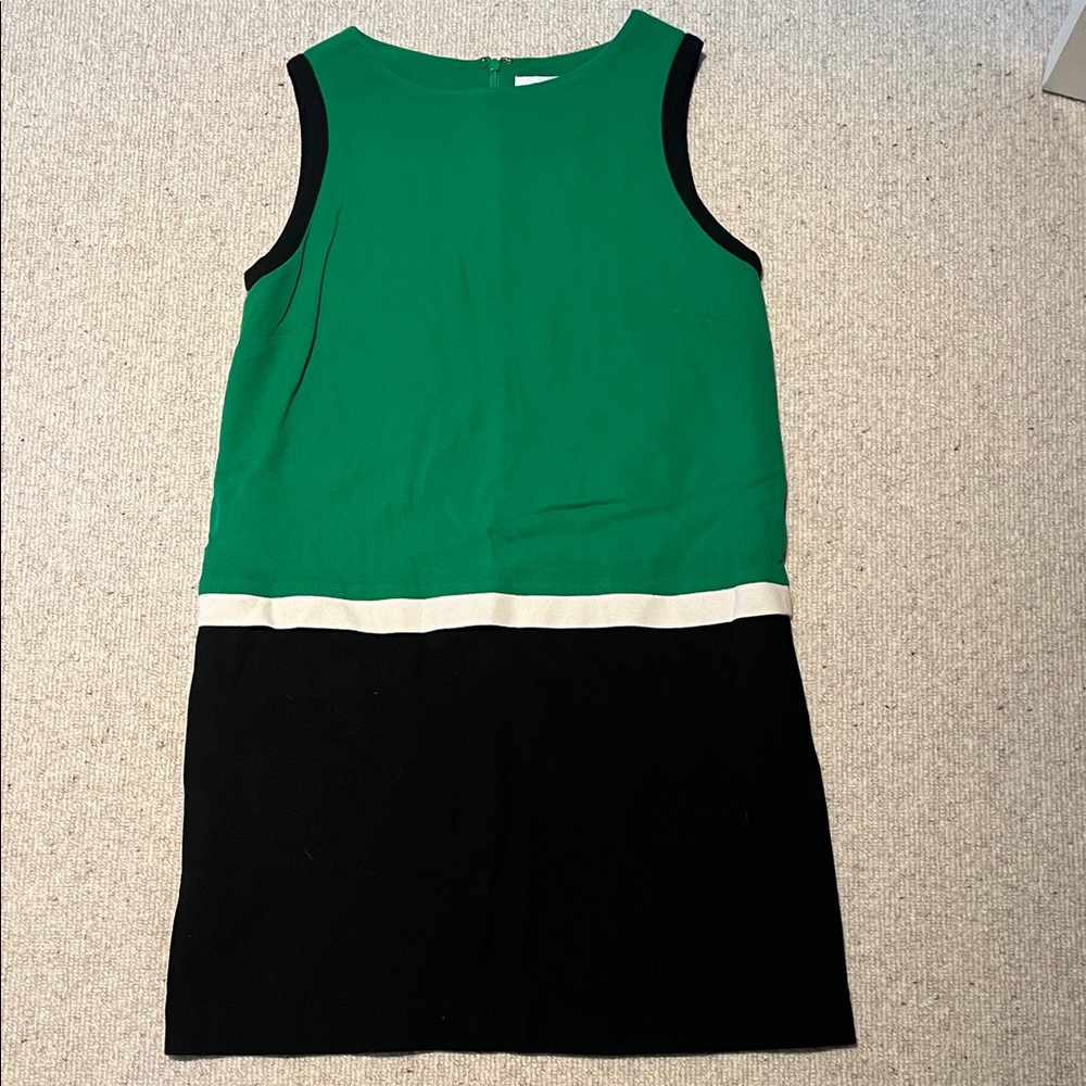 Lisa Perry Green and Black Sleeveless Mini Dress